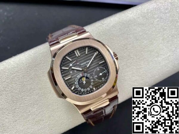 5 25 0c8b4632 ec45 41db 8e34 de4d5f71345c Patek Philippe Nautilus 5712 1:1 Best Edition ZF Factory Brown Leather Strap Grey dial