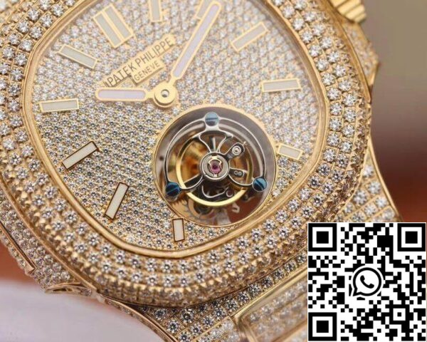 5 28 5d105794 200a 4cf9 981e 01d488d076d5 Patek Philippe Nautilus Tourbillon 18K Oro Amarillo R8 Factory 1:1 Best Edition Movimiento Tourbillon Suizo de cuerda manual