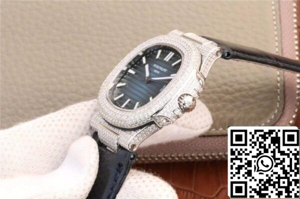 5 338 Patek Philippe Nautilus 5719/1G-001 KM Factory 1:1 Best Edition Swiss ETA324 Blå urtavla