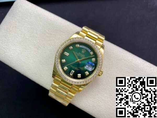 5 35 Rolex Day Date M128348RBR-0035 1:1 Migliore Edizione EW Fabbrica Quadrante Verde Gradiente