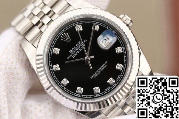 5 37 Rolex Datejust M126334-0012 1:1 Best Edition EW Factory fekete számlap