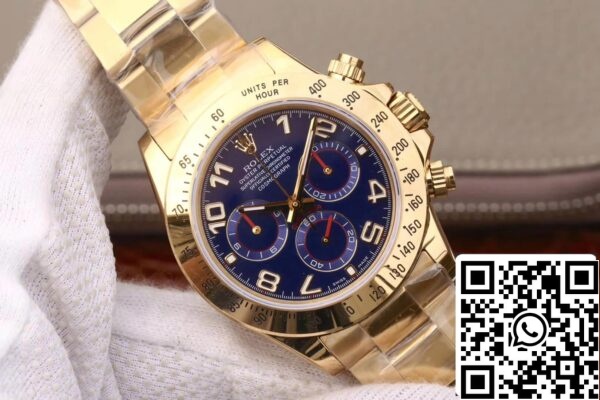 5 45 70ada2e1 3b22 4077 9b00 4c01f2183167 Rolex Daytona Cosmograph 116528 1:1 Best Edition JH Factory Yellow Gold Blue Dial