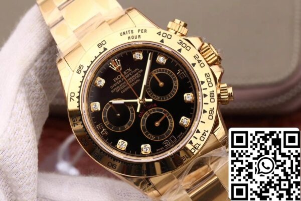 5 47 a8156e71 e477 42ce 8c47 b9bf7c7541f8 Rolex Daytona Cosmograph M116508-0008 1:1 Best Edition JH Factory Mostrador em ouro amarelo e diamantes