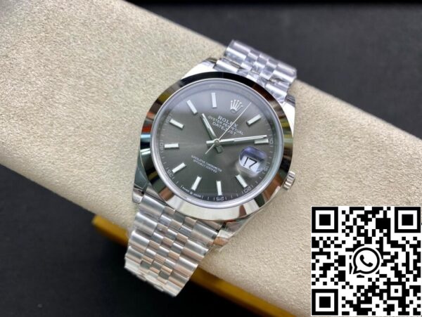 5 49 Rolex Datejust M126300-0008 1:1 Gładka obręcz VS Fabryczna szara tarcza