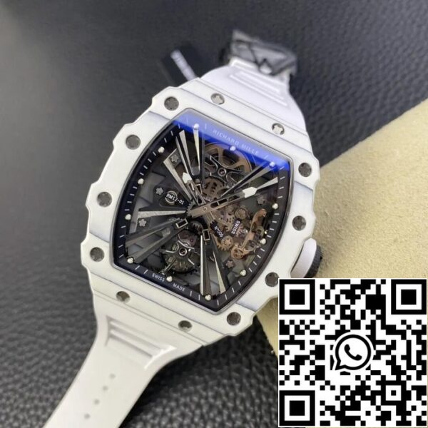 5 51 25c83dba c430 49ee 8169 5af34f7cea7e Richard Mille RM12-01 Tourbillon 1:1 Meilleure édition Bracelet en caoutchouc blanc RM Factory