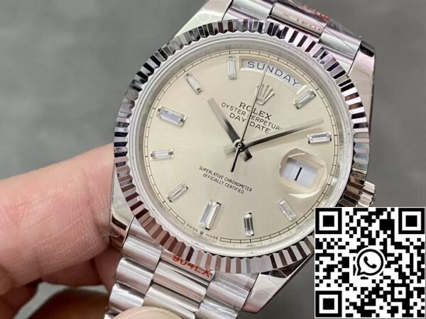 5 57 26cca6ea 8a8f 49ec b061 a61fd4add4e3 Rolex Day Date M228236-0002 1:1 Best Edition GM Factory Silver Dial V2