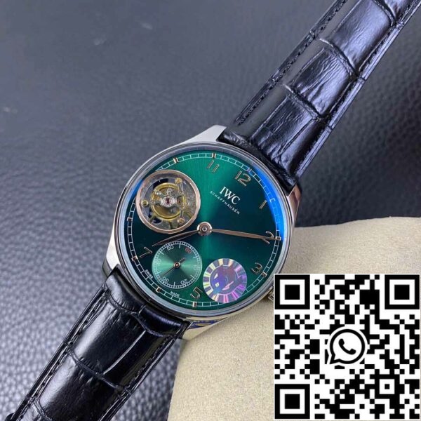 5 58 1f4ac7ad a5c7 4595 ac3f e733f18e663a IWC Portugees Tourbillon 1:1 Beste Editie ZF Fabriek Groene Wijzerplaat