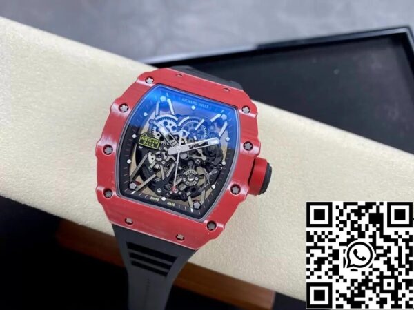 5 59 84e91b2e bb0d 4245 a658 676ede25930b Richard Mille RM35-02 1:1 Best Edition T+ Factory Red Carbon Fiber NTPT Case Black Strap