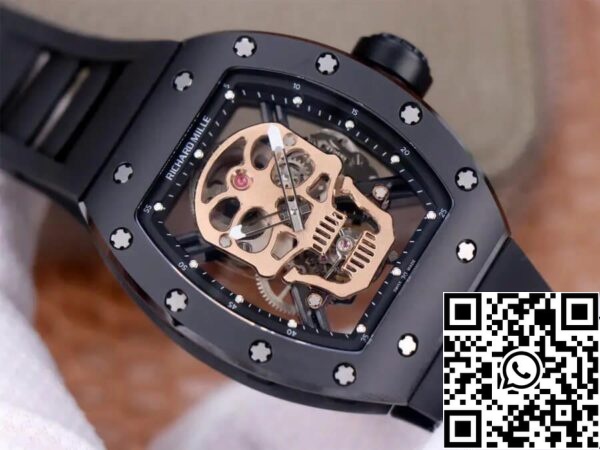 5 5 40843eed a849 4b72 8d52 c3f731c77b4e Richard Mille RM52-01 Tourbillon 1:1 Best Edition JB Factory Rose Gold Skull Dial