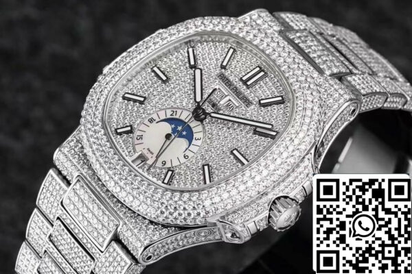 5 61 359998fe 4c7f 41cd 9342 56c16df88c18 Patek Philippe Nautilus 5726/1A-014 1:1 Best Edition R8 Factory Gypsophila gyémánt számlapja