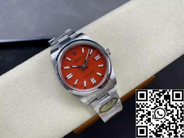 5 63 7cdccbe0 5ab9 42a1 a902 1f9e9bff463c Rolex Oyster Perpetual M124300-0007 41MM 1:1 Best Edition Clean Factory Korallpiros számlap