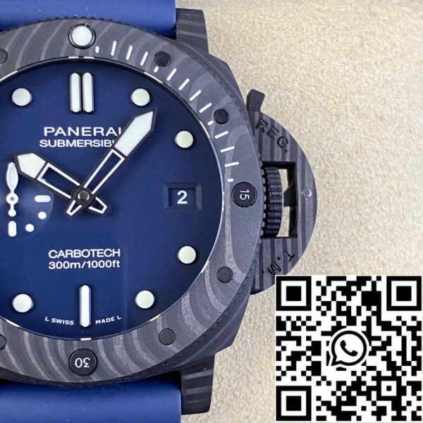 5 66 b7e0a1d1 e7b8 42d3 9289 31f59b26f1f9 Panerai Submersible PAM01232 1:1 Best Edition VS Factory Blå urtavla