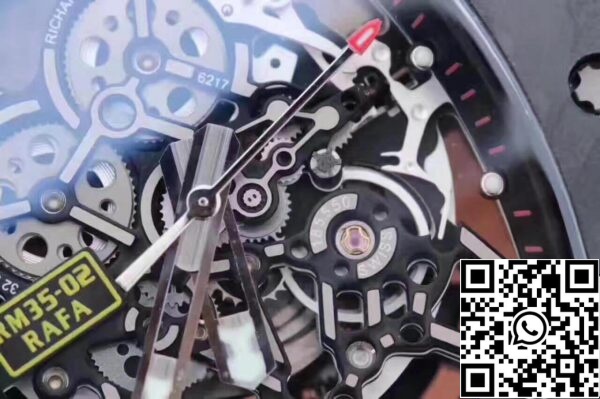 5 677 Richard Mille RM35-02 KV Factory 1:1 Best Edition Swiss ETA8215 Cinturino in gomma gialla