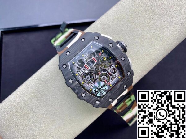 5 67 362D229B B73E 46FA 85B2 692F35730F67 Richard Mille RM-011 1:1 베스트 에디션 KV 팩토리 V2 카본 파이버 카모 스트랩