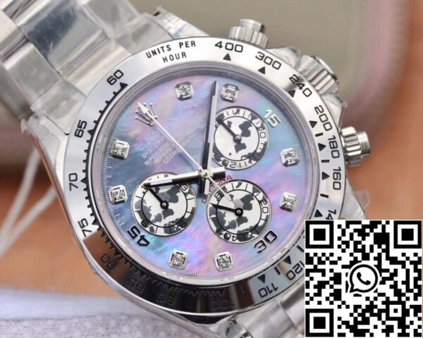 5 67 8c92da79 2586 4256 bfd2 574aa0ed0921 Rolex Daytona Cosmograph 116509-0064 1:1 Best Edition JH Factory 18K fehérarany Fritillaria számlapja