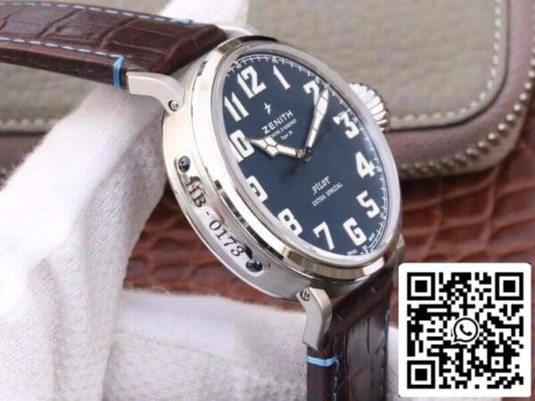 5 700 Zenith Pilot Type 20 Extra Special XF Factory 1:1 Best Edition Swiss ETA2824 Superlumed blå urskive og visere