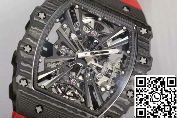 5 70 a06cc6e3 b184 47fe 9a8b 65adfcb96e0c Richard Mille RM12-01 Tourbillon 1:1 Best Edition RM Factory szénszálas szkeleton számlapja