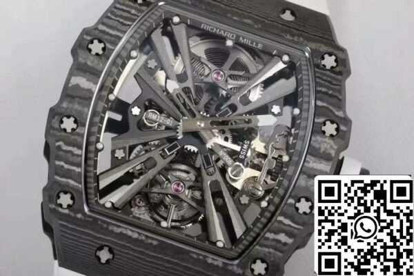 5 71 0da56821 fd01 4e82 8dbe 97208c4f4f49 Richard Mille RM12-01 Tourbillon 1:1 Best Edition RM Factory Hiilikuitu valkoinen hihna