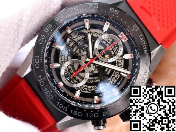 5 71 1740c3d0 0e7f 41d7 a0bc bf6ed228f2c7 TAG Heuer Carrera CAR2A1Z.FT6050 1:1 Best Edition XF Factory Cinturino in gomma rossa