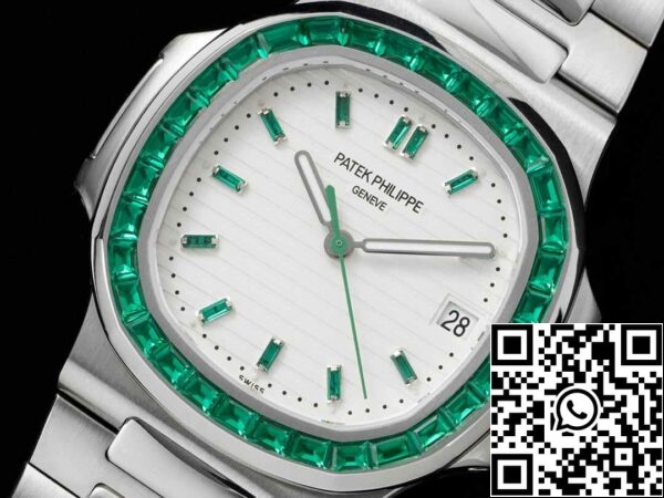 5 73 Patek Philippe Nautilus 5711 1:1 Best Edition GR Factory Cadran blanc serti de diamants