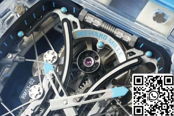 5 73 d3122b3d 4c40 45c6 baa5 dac000f72368 Richard Mille RM053-02 Tourbillon 1:1 Best Edition RM Factory Correia de borracha azul