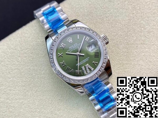 5 75 Rolex Datejust 28MM 1:1 Best Edition BP gyári gyémántokkal kirakott zöld számlap