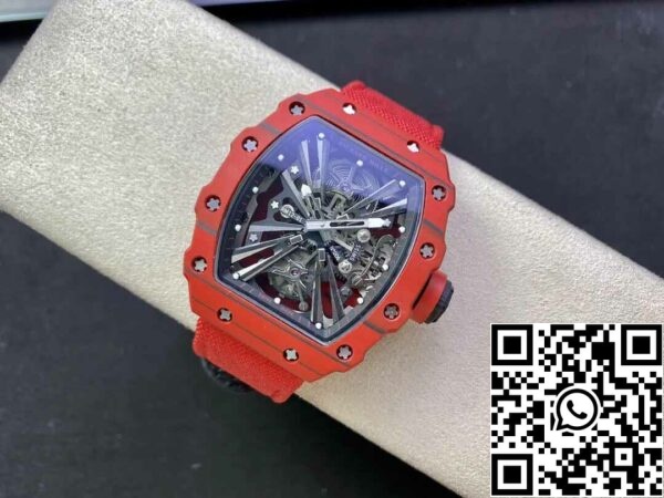 5 76 25935aaa e017 458d 9a2e 57bf0450d557 Richard Mille RM12-01 Tourbillon 1:1 Best Edition RM Factory Caixa em fibra de carbono vermelha