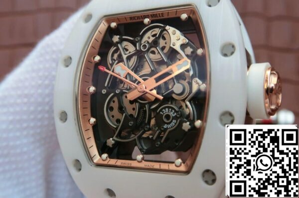 5 77 0cfee505 3f16 4c8a 9978 b62e52b0fcca Richard Mille RM055 1:1 Best Edition KV Factory Weißes Keramik-Kautschukband