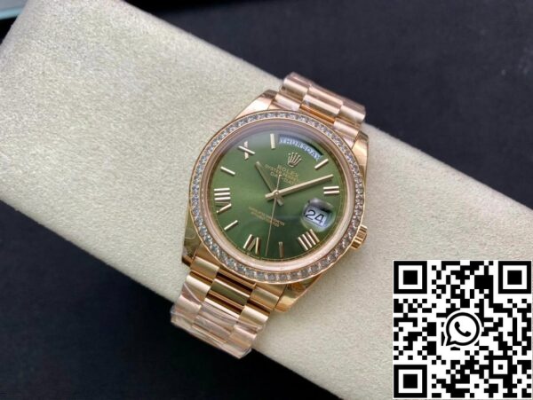 5 8 Rolex Day Date M228345RBR-0011 1:1 Най-добро издание EW Фабрика зелен циферблат