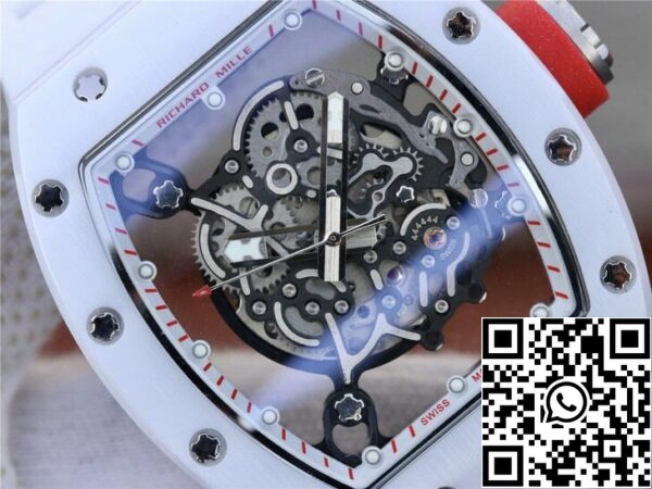 5 80 452c26f9 2165 4878 ad21 6a3416fbe2e0 Richard Mille RM055 1:1 Best Edition KV Factory Biały gumowy pasek