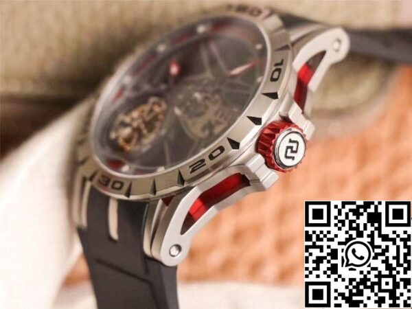 5 93 552e6fff 749d 43de 9ac2 db0cd02262be Roger Dubuis Excalibur Spidr (série King) RDDBEX0622 Tourbillon JB Factory 1:1 Best Edition cadran squelette rouge Suisse RD505SQ