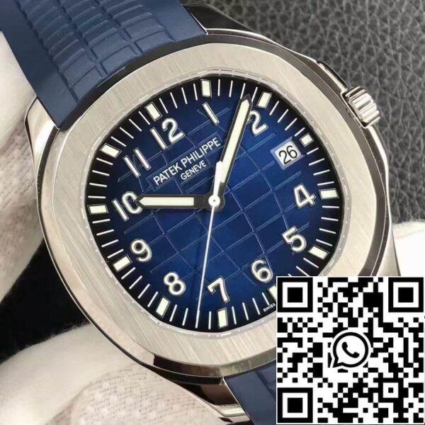 5 9 8688f875 05b6 43dc b019 61a123b1cd66 Patek Philippe Aquanaut 5168G-001 1:1 Beste Editie 3K Fabrieks V2 Versie Blauwe Wijzerplaat