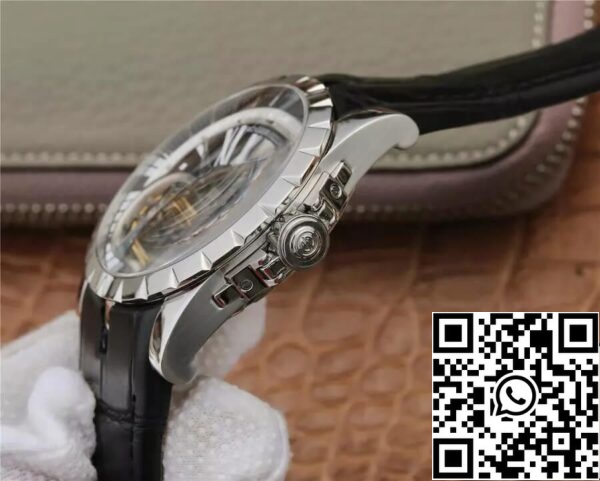 6 101 02ea4432 187a 42fb b039 ee63b16b3b4c Roger Dubuis Excalibur RDDBEX0291 1:1 Best Edition JB Factory Tourbillon valkoinen kuori musta kellotaulu