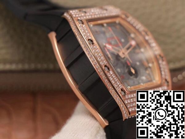 6 102 9a6fd9af 10bd 43b8 83a8 ba9c7743c04e Richard Mille RM011 RG/5423 1:1 Best Edition KV Factory Rose Gold Diamond Swiss Movement