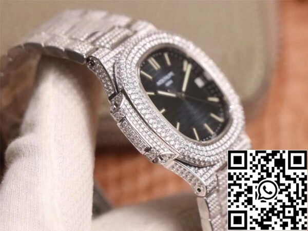 6 104 526851fd ca5e 4f38 b939 22876575f9e5 Patek Philippe Nautilus 5719-10G Silver Diamond 1:1 Best Edition R8 Factory Gradient Grey Dial Swiss Cal.324 S‌ C