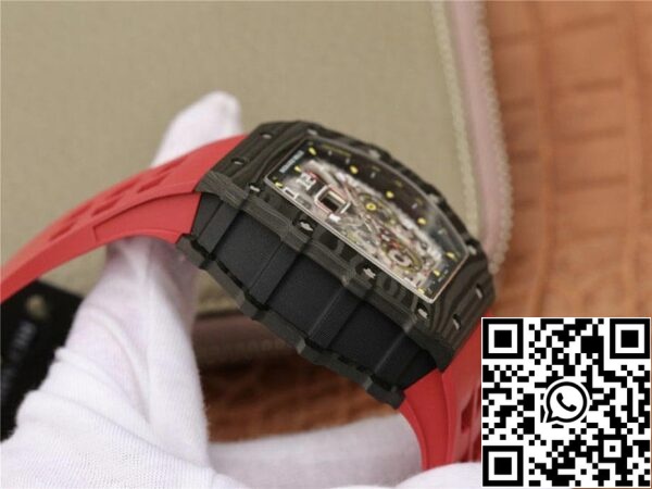 6 114 Richard Mille RM11-03 1:1 Best Edition KV Factory Carbon Fiber Red Strap - punainen hihna