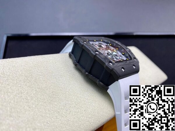 6 126 fa3b2cf6 c774 4bdb a7b1 27a5de769201 Richard Mille RM011-03 1:1 Best Edition KV Factory Carbon Fiber White Strap