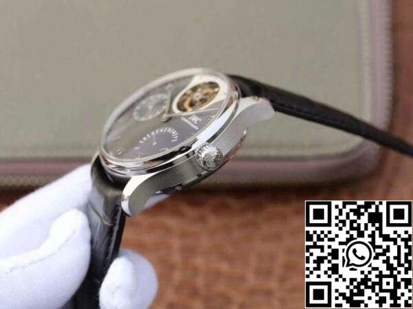 6 140 9af60249 13d0 451f 9828 1a6aff045e21 IWC Portugalin IW504210 Tourbillon 1:1 Best Edition Slate Gray Dial Musta nahkahihna Sveitsin ETA Tourbillon Movement