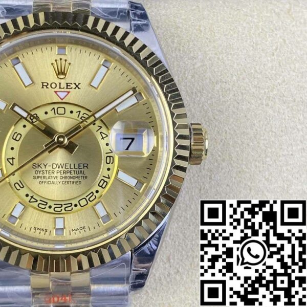 6 14 12a302eb 0823 443f b6bd ab0fde5147fa Rolex Sky Dweller M336933-0002 1:1 Best Edition Noob Factory V2 Champagne Dial