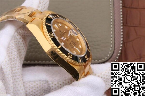 6 177 Rolex Submariner 116618 1:1 Mejor Edición Noob Factory V7 Esfera dorada con diamantes