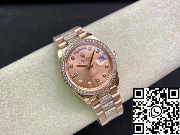 6 17 7c57469e 481a 4091 a55f 9ba69eef418f Rolex Day Date M128345RBR-0020 1:1 Best Edition EW Factory rózsaarany számlapja