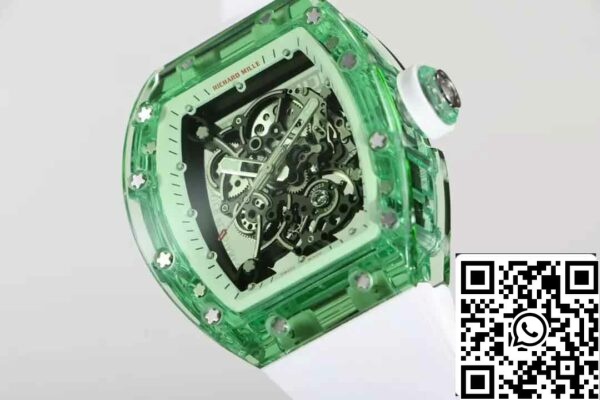 6 21 93fadd1f 3991 4750 bc9e e4b2c763b14d Réplique Richard Mille RM055 Meilleure édition 1:1 RM Factory Green Transparent Case