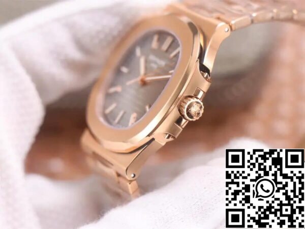 6 222 Patek Philippe Nautilus 5711/1R-001 1:1 Najboljša izdaja PPF Factory V4 Rose Gold Brown Dial Swiss ETA324