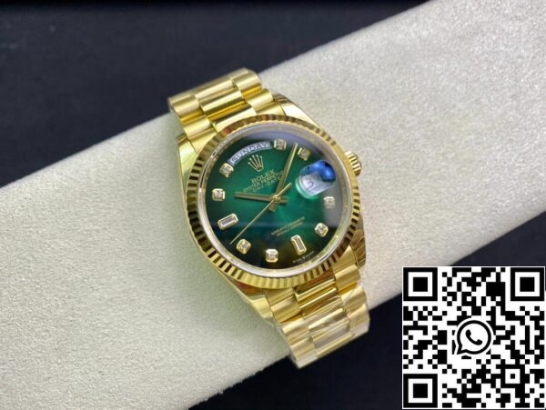 6 225 Rolex Day Date M128238-0069 1:1 Beste Editie EW Fabriek Groene Wijzerplaat Zwitserse ETA3255