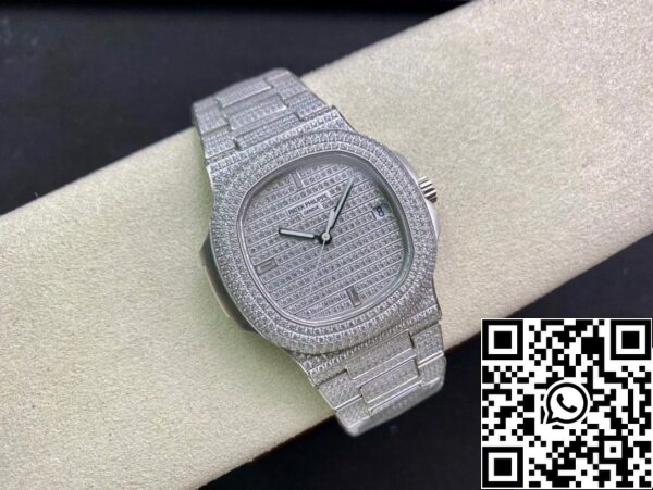 6 229 Patek Philippe Nautilus 5719/10G-010 1:1 Best Edition PPF Factory V4 Argento Diamante Svizzero ETA324