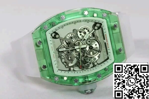 6 22 8cdabc00 ccaa 442e b02c d28d1ce7aee3 Replica Richard Mille RM055 legjobb 1:1 Edition RM Factory zöld csontvázas számlapja