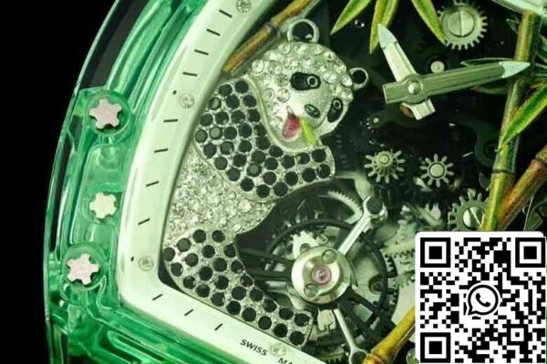 6 24 dc2faff4 7624 4596 886b 75d221692b56 Richard Mille RM26-01 Tourbillon Best 1:1 Edition RM Factory Quadrante verde scheletrato