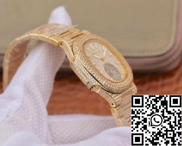 6 28 cbe716ca 9492 44ff a8fb 2f68ba9f6a44 Patek Philippe Nautilus Tourbillon 18K Oro Amarillo R8 Factory 1:1 Best Edition Movimiento Tourbillon Suizo de cuerda manual