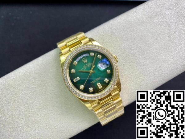 6 35 Rolex Day Date M128348RBR-0035 1:1 Migliore Edizione EW Fabbrica Quadrante Verde Gradiente