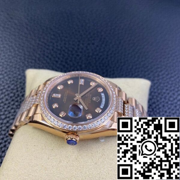 6 41 Rolex Day Date M128345rbr-0041 1:1 Beste Editie EW Fabriek Bruine Wijzerplaat